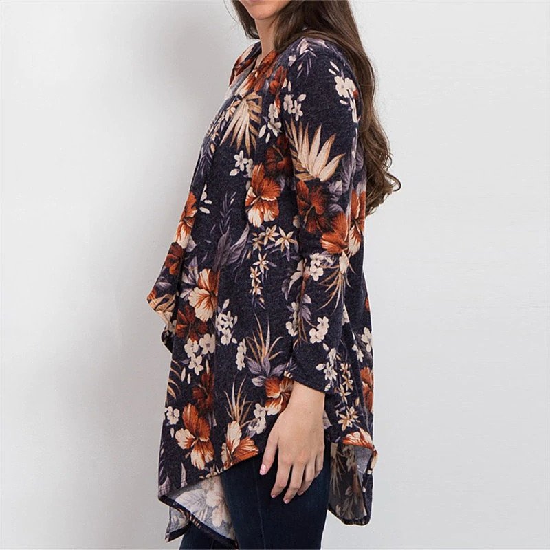 Long Sleeve Floral Printed Cardigan Sweater - Image 11
