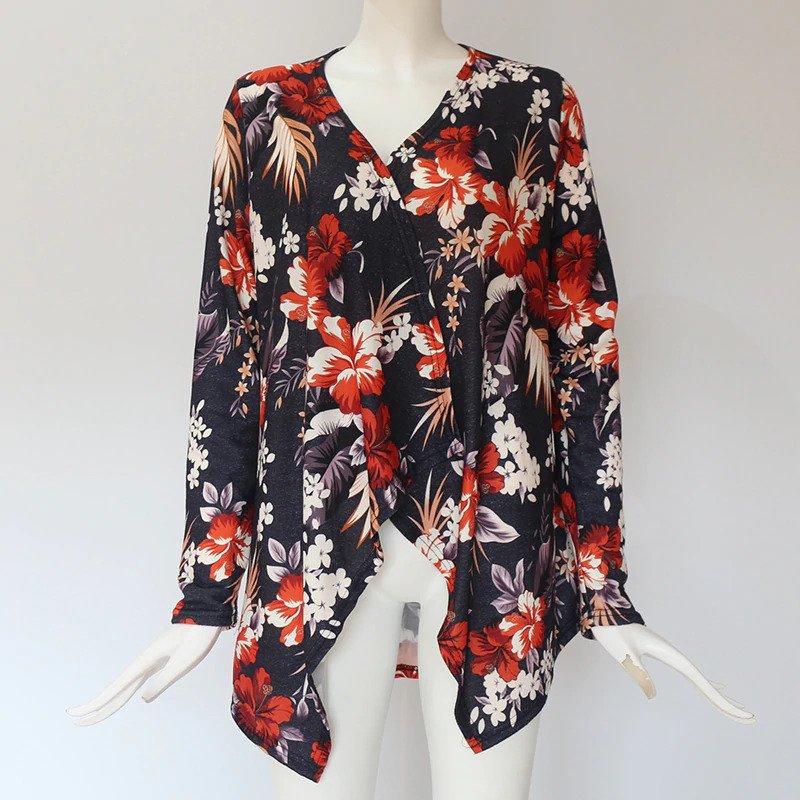 Long Sleeve Floral Printed Cardigan Sweater - Image 13