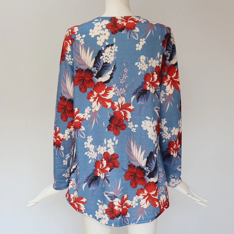 Long Sleeve Floral Printed Cardigan Sweater - Image 19