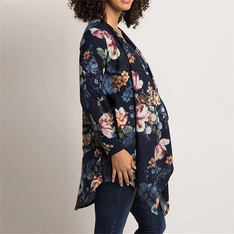 Long Sleeve Floral Printed Cardigan Sweater - Image 3