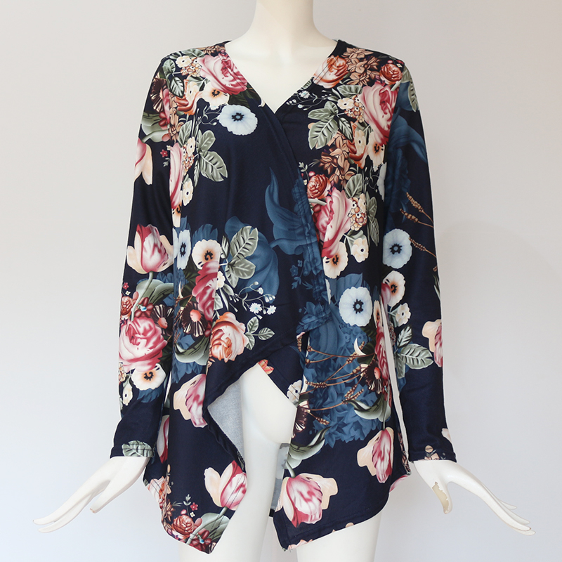 Long Sleeve Floral Printed Cardigan Sweater - Image 5