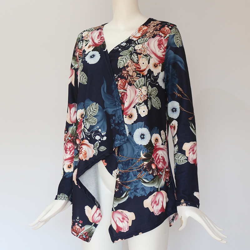 Long Sleeve Floral Printed Cardigan Sweater - Image 6