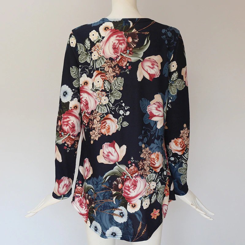 Long Sleeve Floral Printed Cardigan Sweater - Image 7