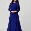 Long Sleeve Oversized Long Dress With Sash