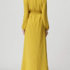 Long Sleeve Oversized Long Dress With Sash - Image 2