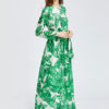 Long Sleeve Printed Lace Up Long Dress - Image 3