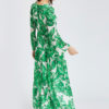 Long Sleeve Printed Lace Up Long Dress - Image 4