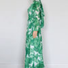 Long Sleeve Printed Lace Up Long Dress - Image 5
