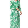 Long Sleeve Printed Lace Up Long Dress - Image 8