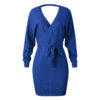 Long Sleeve V Neck Party Knitted Dresses - Image 17