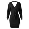 Long Sleeve V Neck Party Knitted Dresses - Image 20