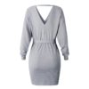 Long Sleeve V Neck Party Knitted Dresses - Image 24