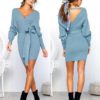 Long Sleeve V Neck Party Knitted Dresses - Image 7