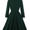 Long Sleeves V Neck Rockabilly Dress - Image 2