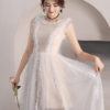 Long Tulle Sleeveless Floor Length Prom Dress - Image 5