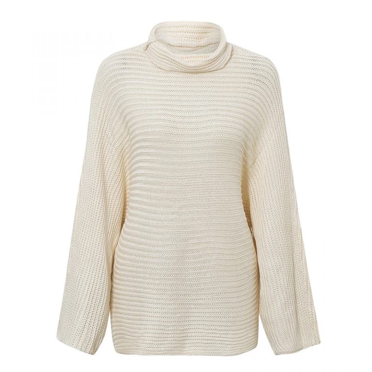 Casual Loose Oversize Striped Street-wear turtleneck knitted sweater - Image 4