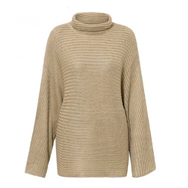 Casual Loose Oversize Striped Street-wear turtleneck knitted sweater - Image 6