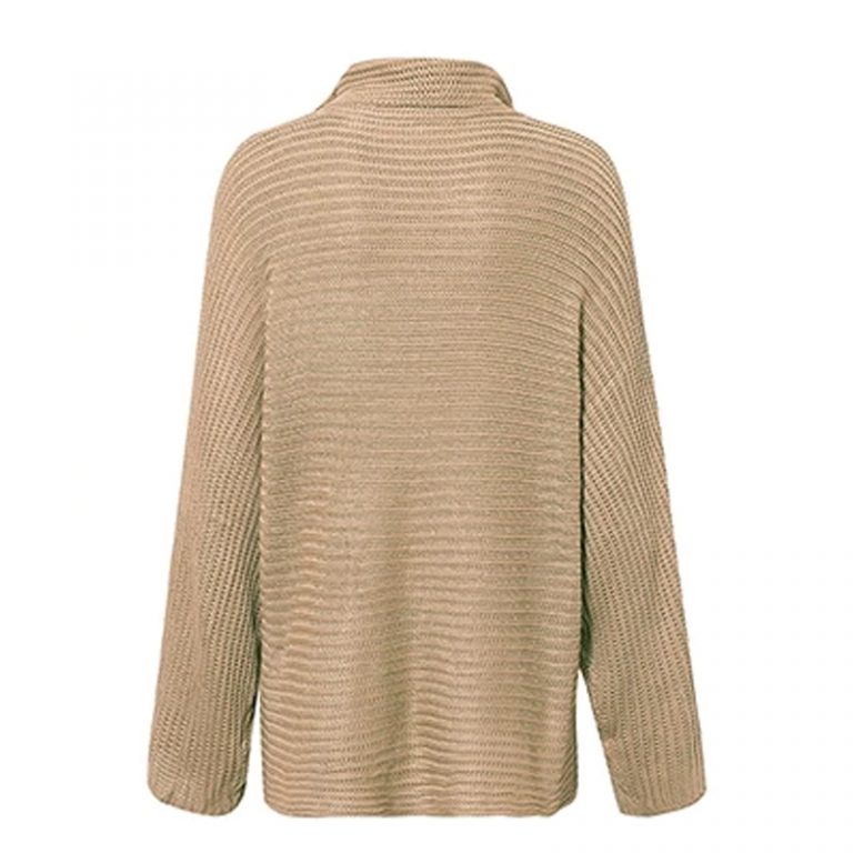 Casual Loose Oversize Striped Street-wear turtleneck knitted sweater - Image 7