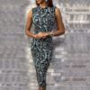New Fashion O-Neck Sleeveless Floral Print Bodycon Dress - Image 3