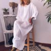 O Neck Cotton Long Sleeve Loose Plus Size Party Dress