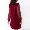 O Neck Elegant Pearls Beading Long Sleeve Mini Party Dress - Image 6
