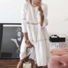 O Neck Three Quarter Sleeve Plus Size Party Dress - Image 2