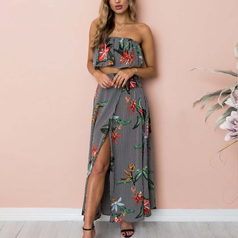 Off shoulder Floral print party maxi dress - Image 3