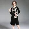 Office lady elegant Cotton short dress - Image 3