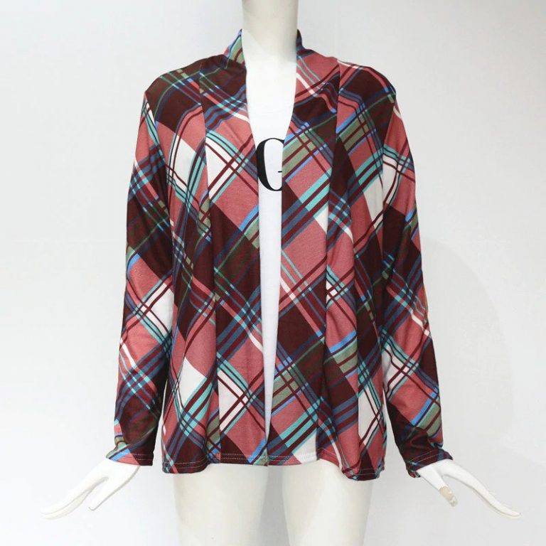 Patchwork Long Sleeve Elegant Sweater Coat - Image 9