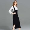 Plus Size Elegant Spaghetti Strap office Lady Casual long dress - Image 3
