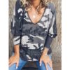 Plus Size Long Sleeve V-neck Loose Streetwear Elegant Shirt - Image 3