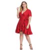 Plus Size Ruffles Dot Elegant Sexy Short Dress - Image 4