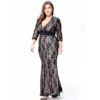 Plus size Elegant lace long Maxi Dress - Image 5