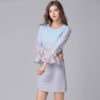Plus size Lace Patchwork Flare Sleeve short Dress