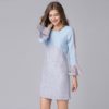 Plus size Lace Patchwork Flare Sleeve short Dress - Image 2
