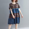 Plus size Striped Loose short sleeve Casual Dress - Image 3