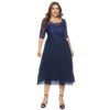 Plus size casual party midi dress