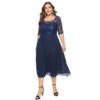 Plus size casual party midi dress - Image 2