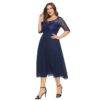 Plus size casual party midi dress - Image 4