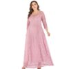 Plus size lace evening Party vestidos long maxi dress