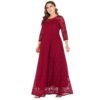 Plus size lace evening Party vestidos long maxi dress - Image 3