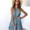 Polka Dot Ruffles O Neck Sexy Dress