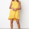 Polka Dot Ruffles O Neck Sexy Dress - Image 3