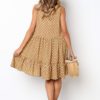 Polka Dot Ruffles O Neck Sexy Dress - Image 7