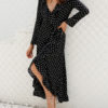 Polka Dot Split Floor Chiffon Maxi Dress - Image 4