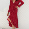 Polka Dot Split Floor Chiffon Maxi Dress - Image 5