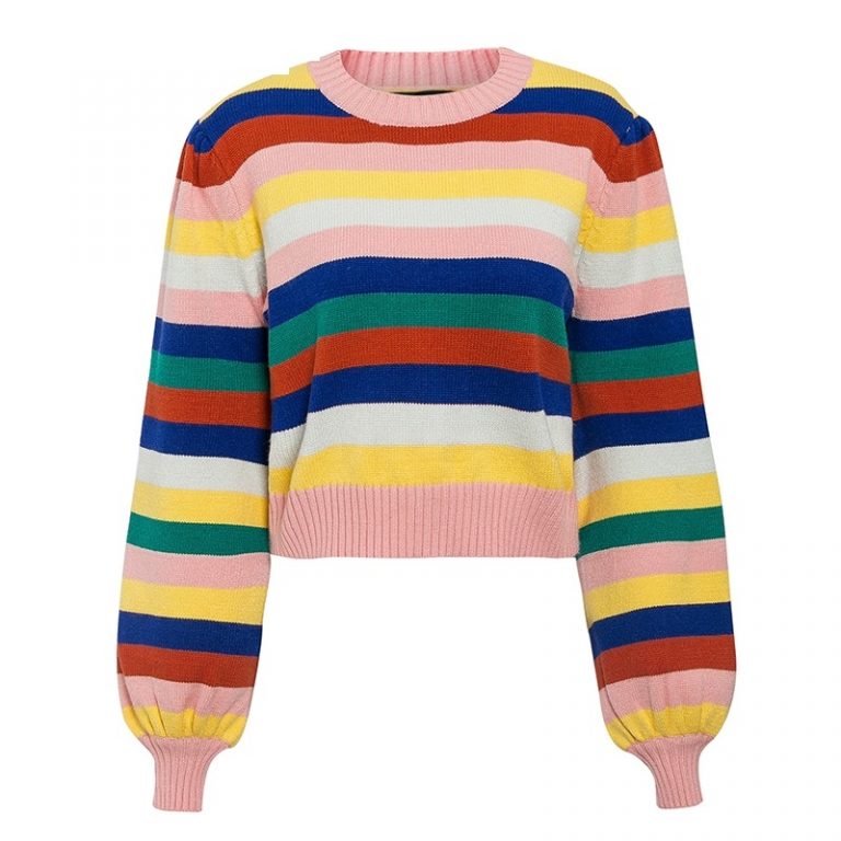 Rainbow Striped Pullover Sweater - Image 5