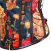 Retro Floral Steel Boned Lace Up Back Cinching Chains Corset - Image 4