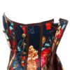 Retro Floral Steel Boned Lace Up Back Cinching Chains Corset - Image 5