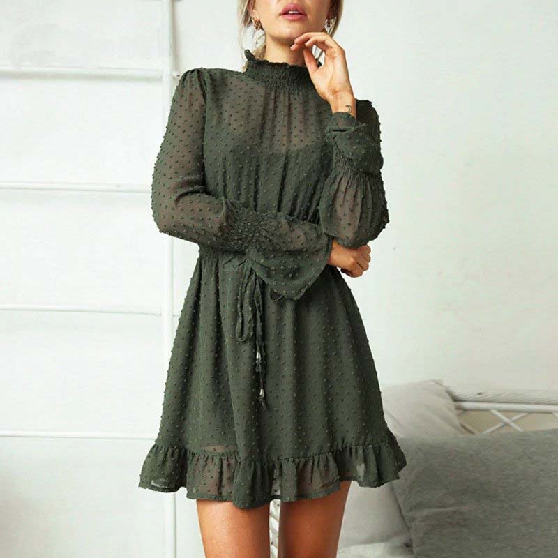Ruffle Beach Mini Elegant Casual Mesh Dress - Image 4